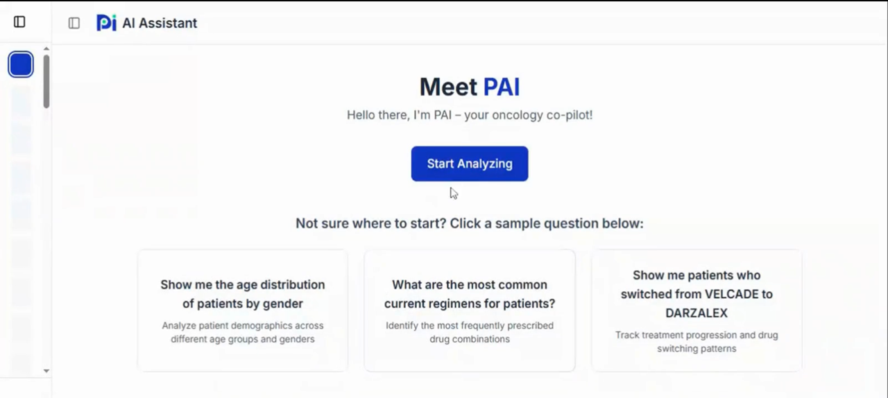 PAI AI Assistant - Oncology co-pilot interface